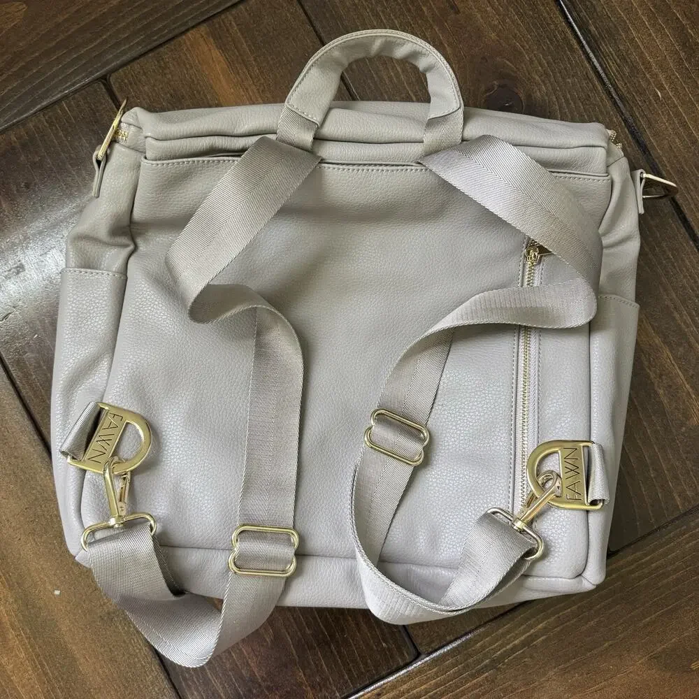 Fawn Design The‎ Original Diaper Bag Vegan Leather Convertible NWOT Gray